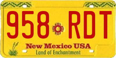 NM license plate 958RDT