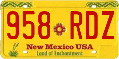 NM license plate 958RDZ