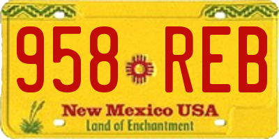 NM license plate 958REB