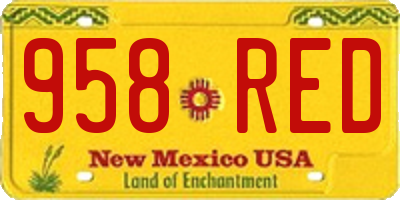 NM license plate 958RED