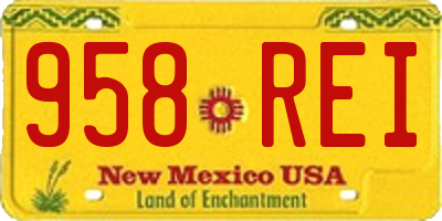 NM license plate 958REI