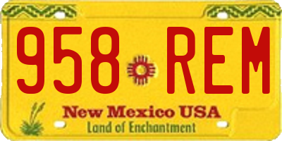 NM license plate 958REM