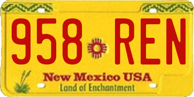 NM license plate 958REN