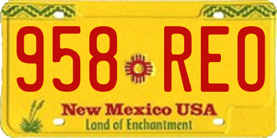 NM license plate 958REO