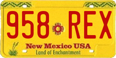 NM license plate 958REX