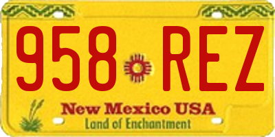 NM license plate 958REZ