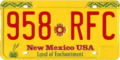 NM license plate 958RFC
