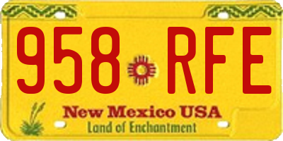 NM license plate 958RFE