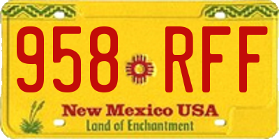 NM license plate 958RFF