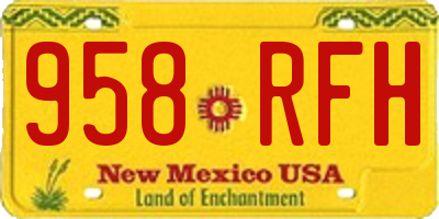 NM license plate 958RFH
