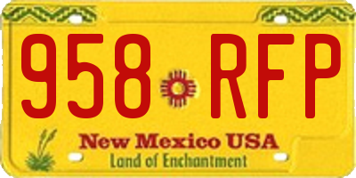 NM license plate 958RFP