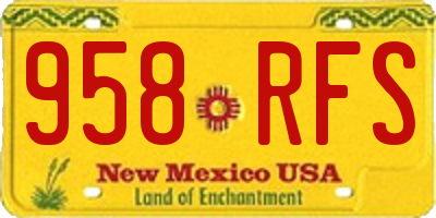 NM license plate 958RFS