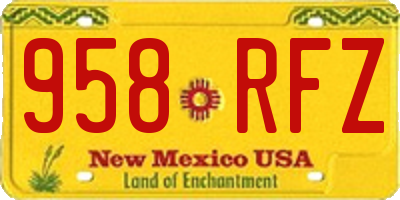 NM license plate 958RFZ