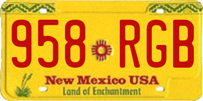 NM license plate 958RGB