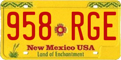NM license plate 958RGE