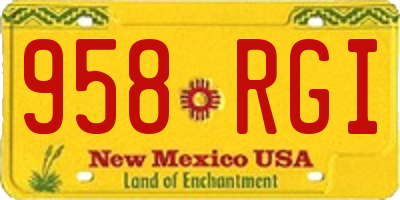 NM license plate 958RGI