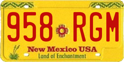 NM license plate 958RGM