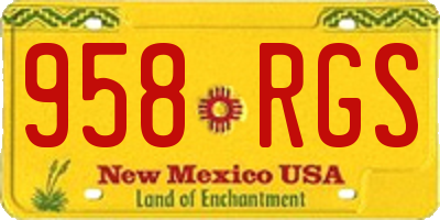 NM license plate 958RGS