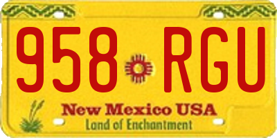 NM license plate 958RGU