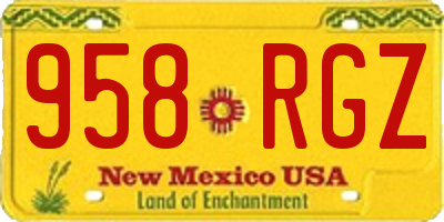 NM license plate 958RGZ