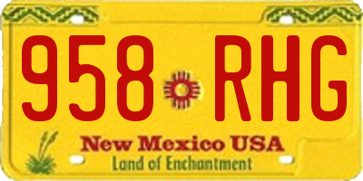 NM license plate 958RHG