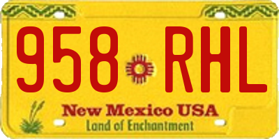 NM license plate 958RHL