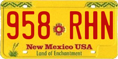 NM license plate 958RHN