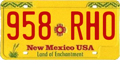 NM license plate 958RHO