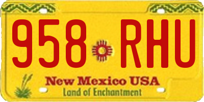 NM license plate 958RHU