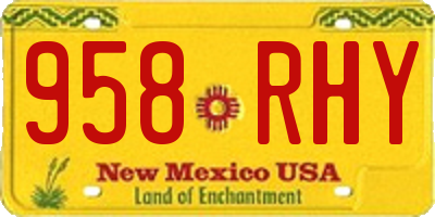 NM license plate 958RHY
