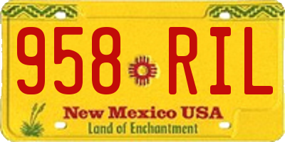 NM license plate 958RIL