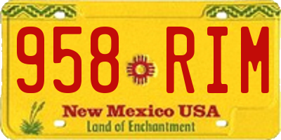 NM license plate 958RIM