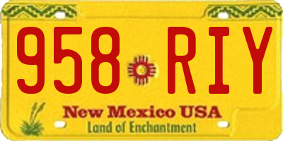NM license plate 958RIY