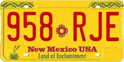 NM license plate 958RJE