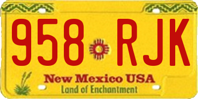 NM license plate 958RJK