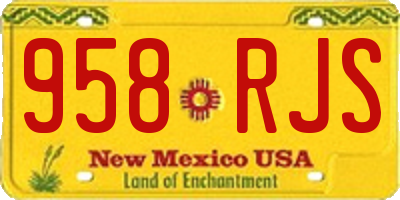 NM license plate 958RJS