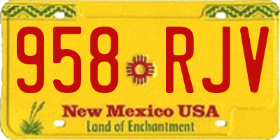 NM license plate 958RJV