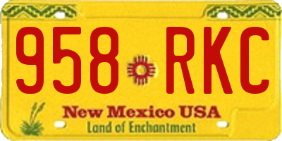 NM license plate 958RKC