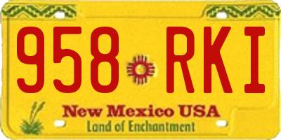 NM license plate 958RKI