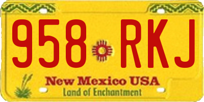 NM license plate 958RKJ