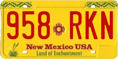 NM license plate 958RKN