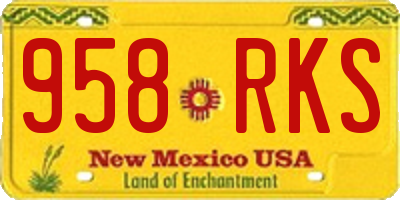 NM license plate 958RKS