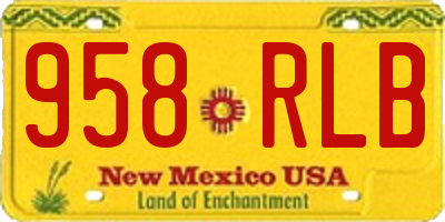 NM license plate 958RLB