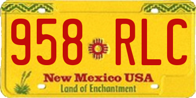 NM license plate 958RLC