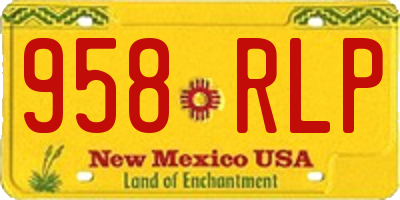 NM license plate 958RLP