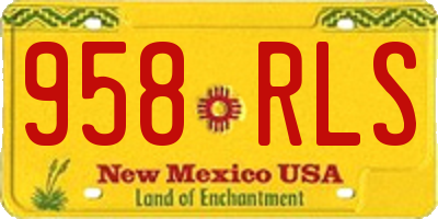 NM license plate 958RLS