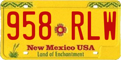 NM license plate 958RLW
