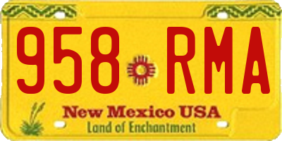 NM license plate 958RMA