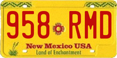 NM license plate 958RMD