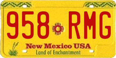 NM license plate 958RMG
